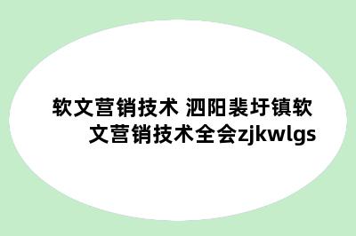 软文营销技术 泗阳裴圩镇软文营销技术全会zjkwlgs